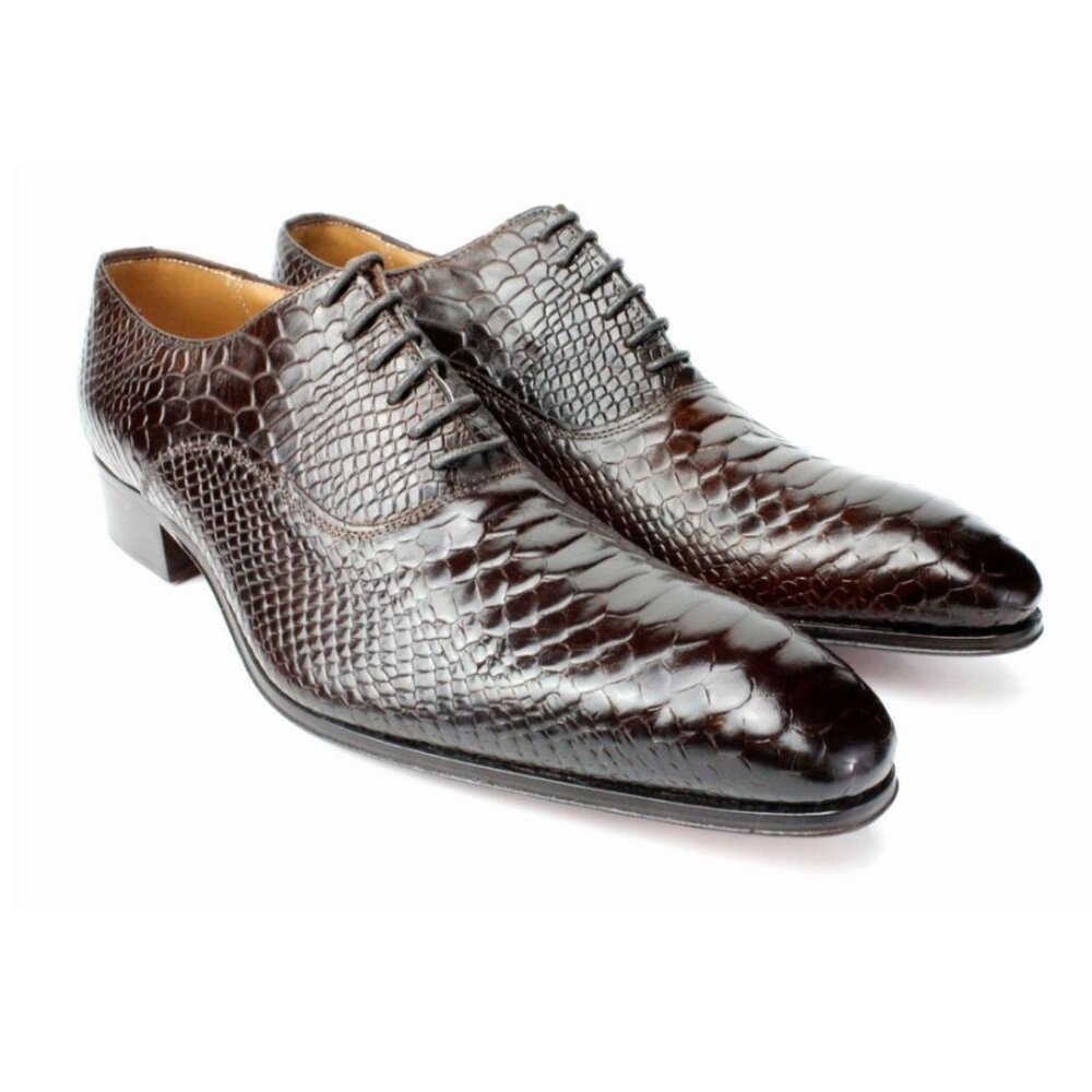 George Brown Crocodile Printed Calfskin Oxford